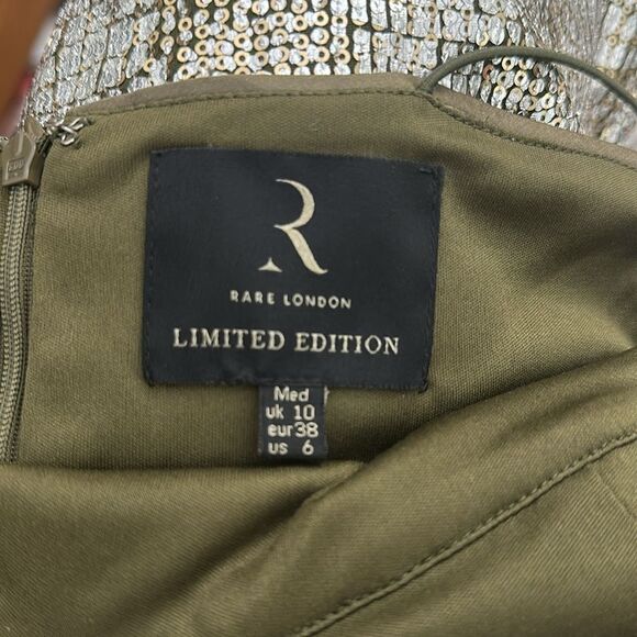 Rare London silver sequin foil cocktail mini dress sexy 6 - Picture 3 of 5